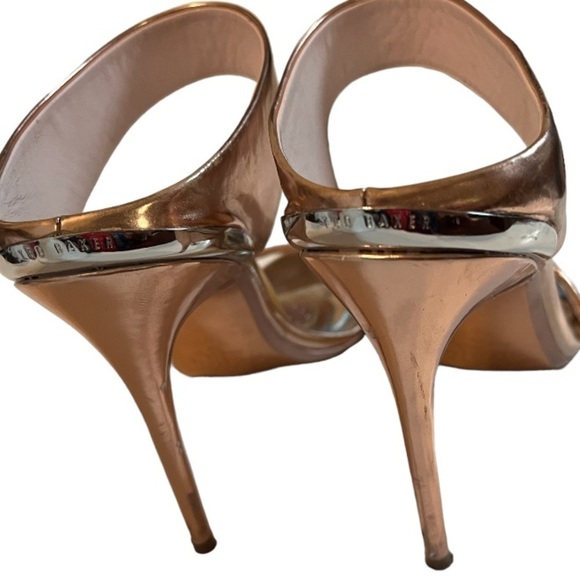 Ted Baker London Shoes Sz 8 Chablise Rose Gold Heels Mules - Picture 8 of 12